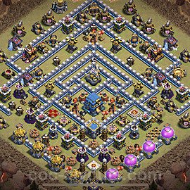 TH12 Anti 2 Stars CWL War Base Plan with Link, Anti Everything, Copy Town Hall 12 Design, #14