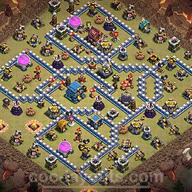 Die Anti 2 Sterne Clan War Base RH12 + Link, Hybrid 2025 - COC Rathaus Level 12 Kriegsbase (CK / CW) - #143