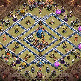 Die Anti 3 Sterne Clan War Base RH12 + Link, Anti Alles 2025 - COC Rathaus Level 12 Kriegsbase (CK / CW) - #144