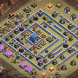 TH12 Anti 3 Stars CWL War Base Plan with Link, Anti Air / Electro Dragon, Copy Town Hall 12 Design, #15