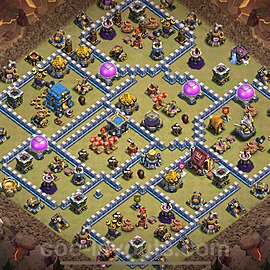 Die Anti 3 Sterne Clan War Base RH12 + Link 2025 - COC Rathaus Level 12 Kriegsbase (CK / CW) - #153