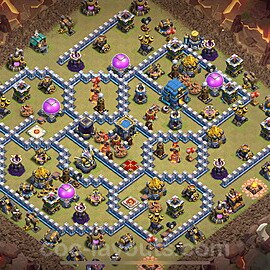 TH12 Anti 3 Stars CWL War Base Plan with Link, Anti Air / Electro Dragon, Copy Town Hall 12 Design 2024, #155