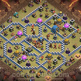 Municipio livello 12 Base di Guerra + Link, Anti Air / Electro Dragon - Anti 3 Stelle Disposizione Villaggio COC 2025 TH12 - #155