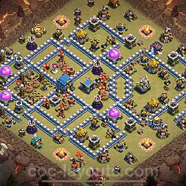 Die Anti 3 Sterne Clan War Base RH12 + Link, Hybrid 2025 - COC Rathaus Level 12 Kriegsbase (CK / CW) - #156