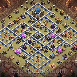 TH12 War Base Plan with Link, Anti 3 Stars, Anti Everything, Copy Town Hall 12 CWL Design 2025, #158