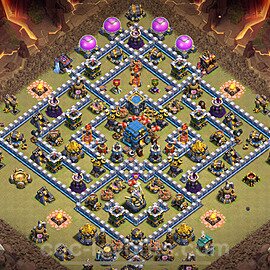 Municipio livello 12 Base di Guerra + Link, Anti Air / Electro Dragon - Anti 2 Stelle Disposizione Villaggio COC 2025 TH12 - #159