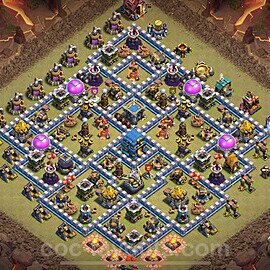 TH12 Anti 2 Stars CWL War Base Plan with Link, Anti Everything, Copy Town Hall 12 Design 2025, #160