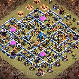 Die Maximal Clan War Base RH12 + Link, Hybrid 2025 - COC Rathaus Level 12 Kriegsbase (CK / CW) - #163