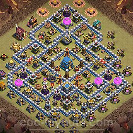 TH12 Anti 2 Stars CWL War Base Plan with Link, Anti Everything, Copy Town Hall 12 Design 2025, #164