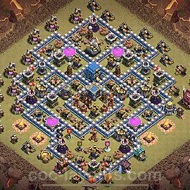 TH12 War Base Plan with Link, Anti Everything, Hybrid, Copy Town Hall 12 CWL Design 2025, #168