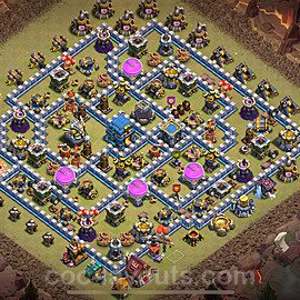 Die Maximal Clan War Base RH12 + Link, Hybrid 2025 - COC Rathaus Level 12 Kriegsbase (CK / CW) - #172