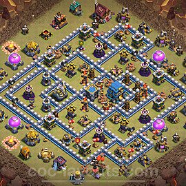 Municipio livello 12 Base di Guerra + Link, Anti Air / Electro Dragon - Anti 3 Stelle Disposizione Villaggio COC 2025 TH12 - #175