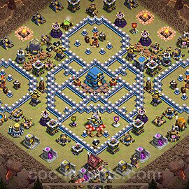 TH12 War Base Plan with Link, Legend League, Anti Air / Electro Dragon, Copy Town Hall 12 CWL Design 2025, #183
