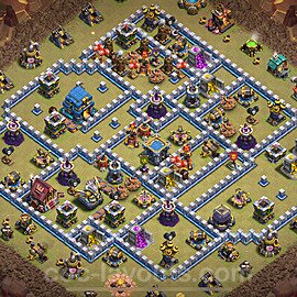Top Anti 3 Etoiles Base de Guerre HDV 12 + Lien (Link) 2025 gdc - Hôtel de Ville 12 Base Copier - #185