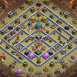 Top Maxé Base de Guerre HDV 12 + Lien (Link), Anti tout 2025 gdc - Hôtel de Ville 12 Base Copier - #187