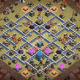 Ustawienie baza wojskowa TH12 z linkiem, Anty Powietrze / Electro Smok - Ratusz poziom 12 - COC 2026 - #205