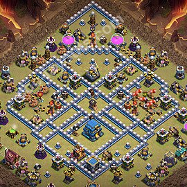 TH12 Anti 3 Stars CWL War Base Plan with Link, Copy Town Hall 12 Design 2026, #207