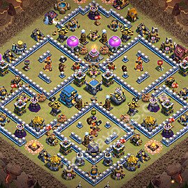 TH12 Anti 3 Stars CWL War Base Plan with Link, Copy Town Hall 12 Design 2026, #208