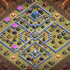 TH12 Anti 2 Stars CWL War Base Plan with Link, Copy Town Hall 12 Design 2026, #209