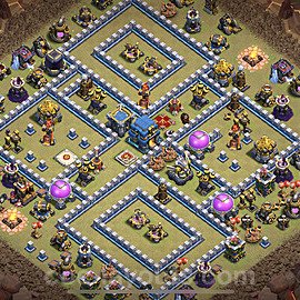 TH12 Anti 2 Stars CWL War Base Plan with Link, Anti Air / Electro Dragon, Copy Town Hall 12 Design, #3