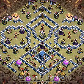 TH12 Anti 3 Stars CWL War Base Plan with Link, Anti Air / Electro Dragon, Copy Town Hall 12 Design, #35