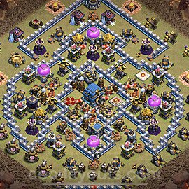 Die Maximal Clan War Base RH12 + Link - COC Rathaus Level 12 Kriegsbase (CK / CW) - #49