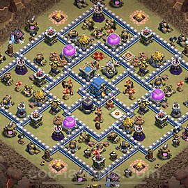 TH12 Anti 3 Stars CWL War Base Plan with Link, Anti Everything, Copy Town Hall 12 Design, #55