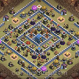 TH12 Anti 3 Stars CWL War Base Plan with Link, Anti Everything, Copy Town Hall 12 Design, #57