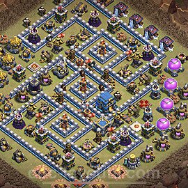 TH12 Anti 3 Stars CWL War Base Plan with Link, Anti Everything, Copy Town Hall 12 Design, #62