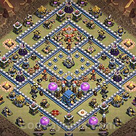 Die Anti 3 Sterne Clan War Base RH12 + Link, Anti Air / Electro Dragon - COC Rathaus Level 12 Kriegsbase (CK / CW) - #68