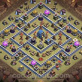 TH12 War Base Plan with Link, Legend League, Copy Town Hall 12 CWL Design, #70