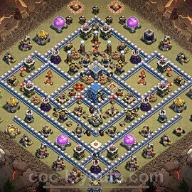 TH12 Anti 2 Stars CWL War Base Plan with Link, Copy Town Hall 12 Design, #75