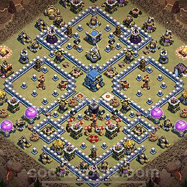 Diseño de aldea para Guerra Anti 3 Estrellas Ayuntamiento 12 Copiar, Anti Todo - COC TH12 Perfecta Distribucion + Enlace - #76