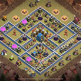Diseño de aldea para Guerra Anti 2 Estrellas Ayuntamiento 12 Copiar, Liga de Leyenda - COC TH12 Perfecta Distribucion 2026 + Enlace - #77