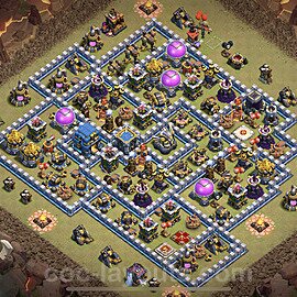 TH12 Anti 3 Stars CWL War Base Plan with Link, Hybrid, Copy Town Hall 12 Design 2023, #79