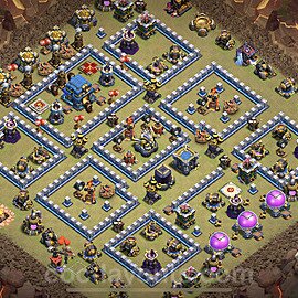 TH12 Anti 3 Stars CWL War Base Plan with Link, Copy Town Hall 12 Design 2023, #97