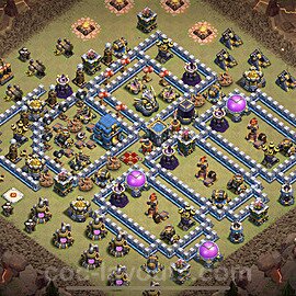 TH12 Anti 3 Stars CWL War Base Plan with Link, Anti Air / Electro Dragon, Copy Town Hall 12 Design 2023, #99