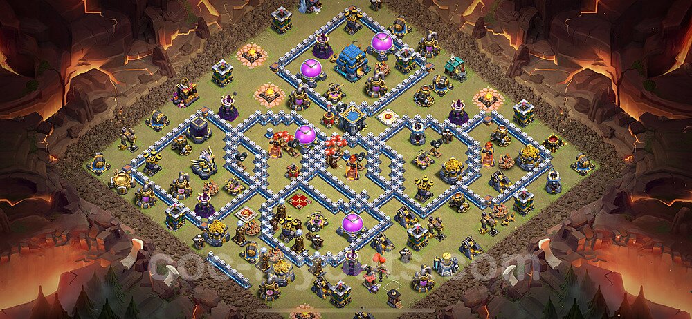 TH12 War Base Plan with Link, Anti Everything, Hybrid, Copy Town Hall 12 CWL Design 2024, #157