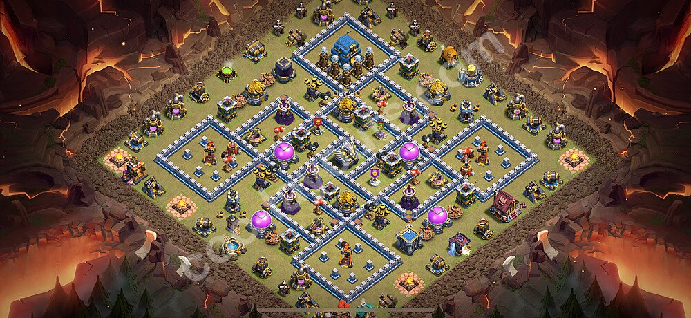 Municipio livello 12 Base di Guerra + Link, Anti 3 stelle, Anti tutto - Miglior Disposizione Villaggio COC 2025 TH12 - #158