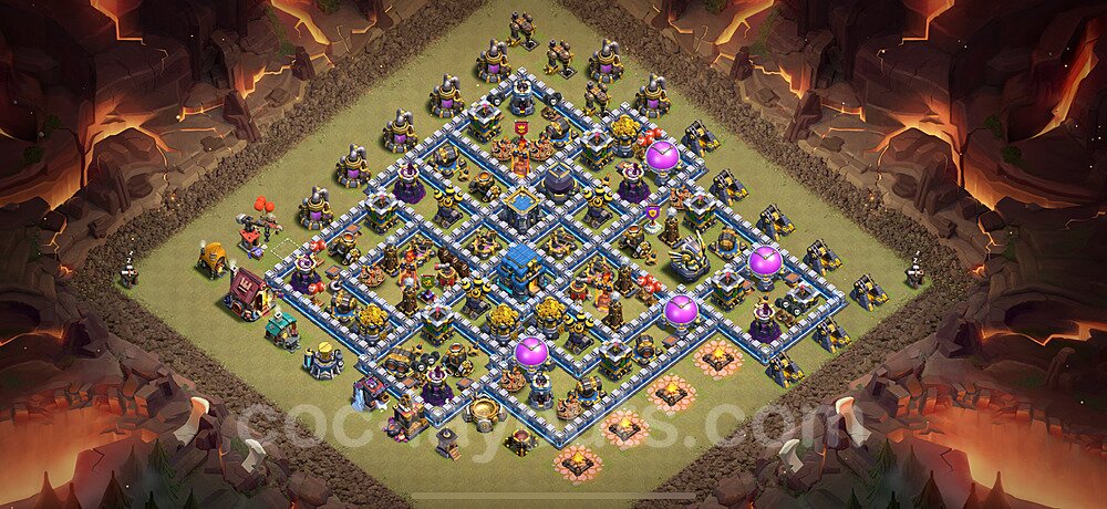 Die Maximal Clan War Base RH12 + Link, Hybrid 2025 - COC Rathaus Level 12 Kriegsbase (CK / CW) - #161