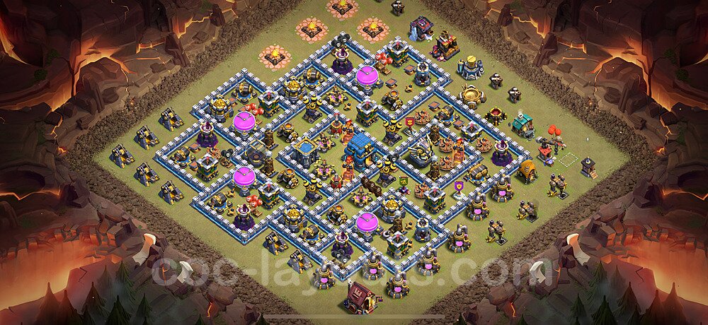 Die Maximal Clan War Base RH12 + Link, Hybrid 2025 - COC Rathaus Level 12 Kriegsbase (CK / CW) - #163