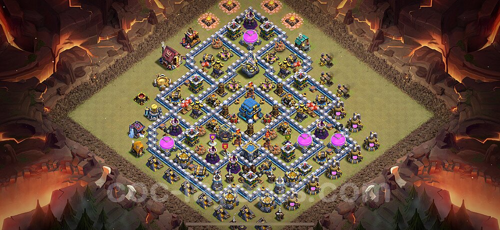 Die Anti 2 Sterne Clan War Base RH12 + Link, Anti Alles 2025 - COC Rathaus Level 12 Kriegsbase (CK / CW) - #164