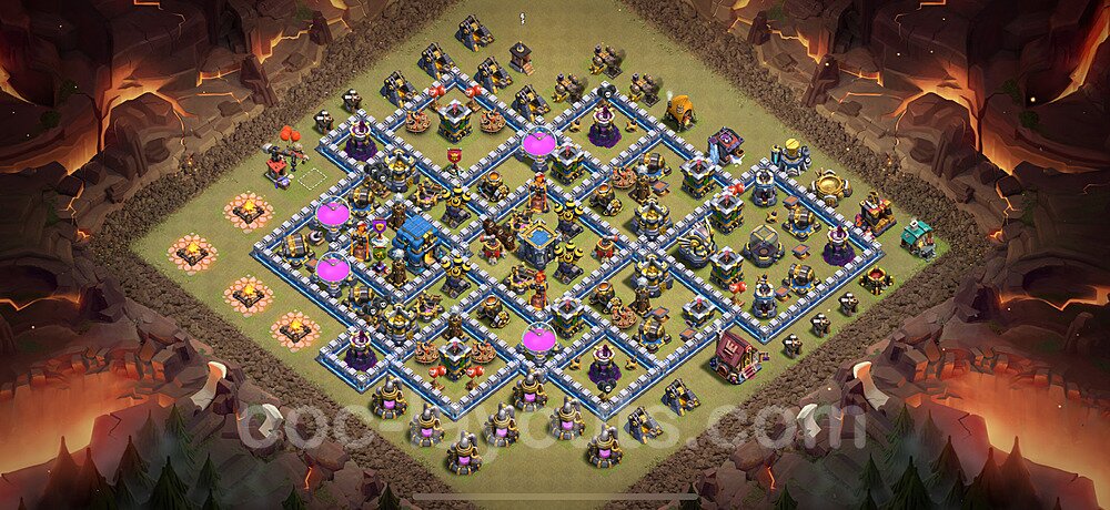 Die Anti 2 Sterne Clan War Base RH12 + Link, Anti Alles 2025 - COC Rathaus Level 12 Kriegsbase (CK / CW) - #167