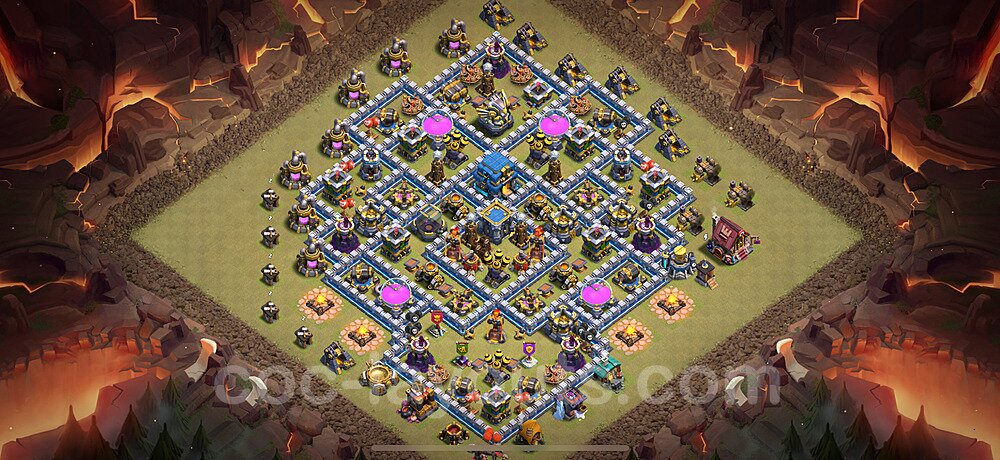 Die Clan War Base RH12 + Link, Anti Alles, Hybrid 2025 - COC Rathaus Level 12 Kriegsbase (CK / CW) - #168