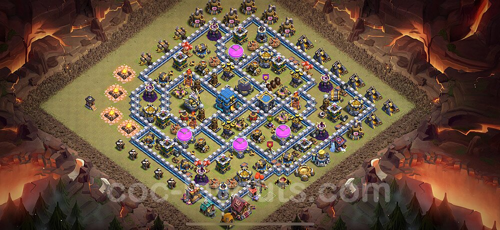 Die Maximal Clan War Base RH12 + Link, Hybrid 2025 - COC Rathaus Level 12 Kriegsbase (CK / CW) - #172