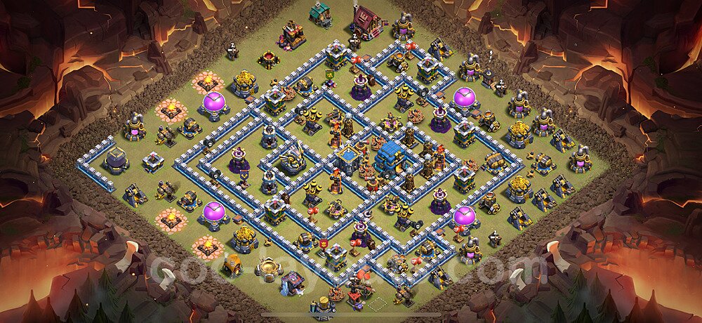 Municipio livello 12 Base di Guerra + Link, Anti Air / Electro Dragon - Anti 3 Stelle Disposizione Villaggio COC 2025 TH12 - #175