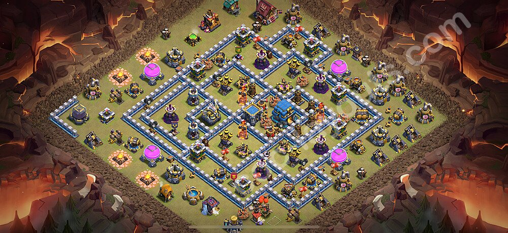 TH12 Anti 3 Stars CWL War Base Plan with Link, Anti Air / Electro Dragon, Copy Town Hall 12 Design 2026, #175