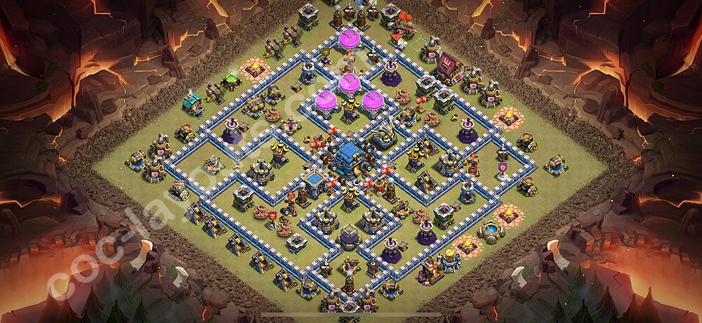 Diseño de aldea para Guerra Ayuntamiento 12 Copiar, Anti Aire / Electro Dragón - COC TH12 Perfecta Distribucion 2026 + Enlace - #180