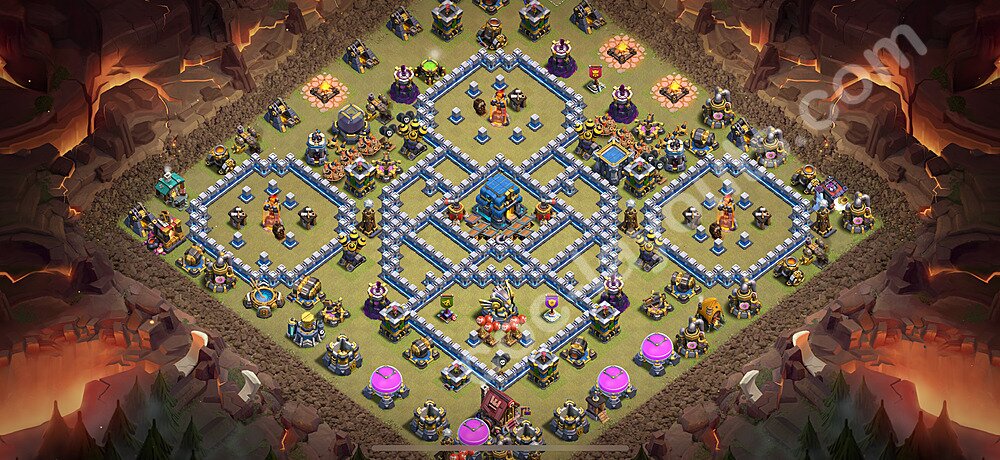 Ustawienie baza wojskowa TH12 z linkiem, Legenda Ligi, Anty Powietrze / Electro Smok - Ratusz poziom 12 - COC 2026 - #183