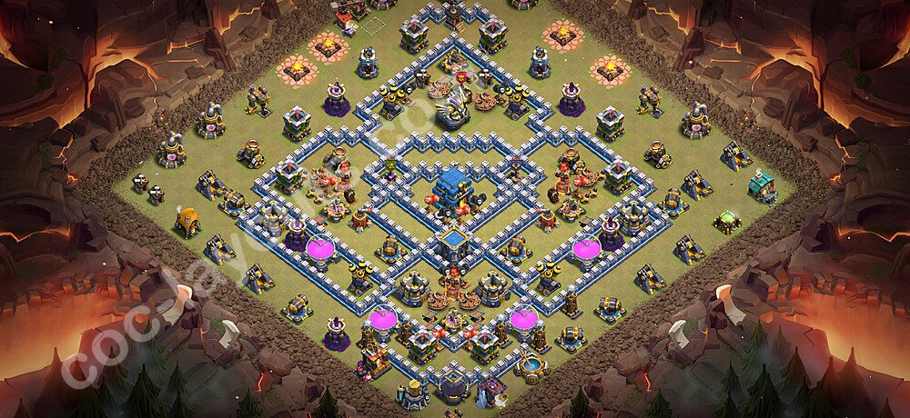 Ustawienie baza wojskowa TH12 z linkiem - Ratusz poziom 12 - COC 2026 - #201